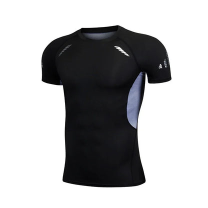 Men's Quick-Dry Compression Running T-Shirt - Breathable Short Sleeve Soccer Jersey for Fitness and Gym Activities